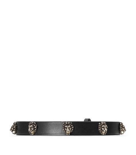 gucci lion choker|Gucci leather choker.